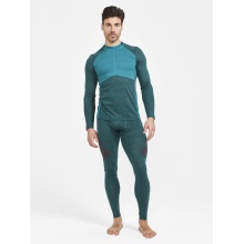 Craft Funktionsunterwäsche-Set CORE Wool Mix (Langarmshirt+Hose lang) opalblau/tealgrün Herren