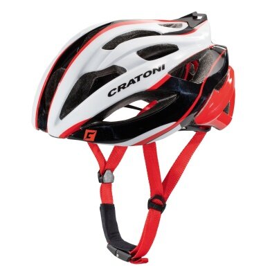 Cratoni Fahrradhelm C-Bolt weiss/schwarz/rot