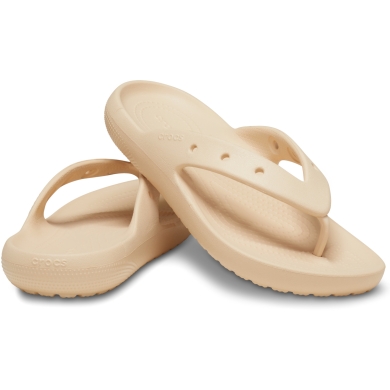 Crocs Zehensandale Classic Flip V2 (leichtes, schwimmfähiges Croslite-Schaummaterial) beige/braun - 1 Paar