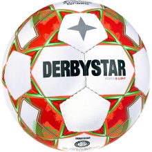 Derbystar Fussball Atmos S-Light AG (ideal für F- und E-Jugend, Kunstrasenball, 290g) weiss/orange - 1 Ball