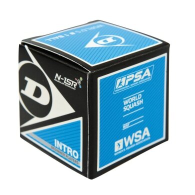 Dunlop Squashball Intro (blauer Punkt, Speed schnell) schwarz - 1 Ball