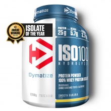 Dymatize Iso100 Hydrolyzed Isolat Protein Pulver Smooth Banane 2264g Dose