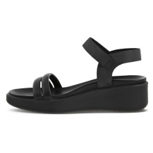 ECCO Sandale Flowt LX Wedge (Vollnarb und Nubukleder) schwarz Damen