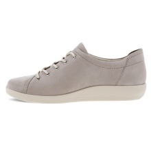 ECCO Sneaker Soft 2.0 Tie (leichte und flexible Sohle) grau/rose Damen