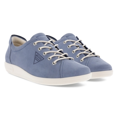 ECCO Sneaker Soft 2.0 Tie (leichte, flexible Sohle) blau Damen