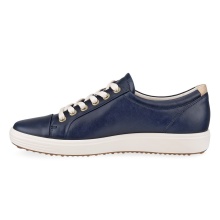 ECCO Sneaker Soft 7 (Nubukleder) marineblau/weiss Damen