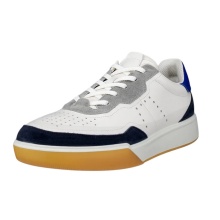 ECCO Sneaker Street Court Lea (Premium Leder) weiss/marineblau Herren