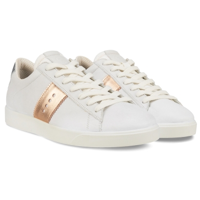 ECCO Sneaker Street Lite (Premium-Leder, hoher Tragekomfort) weiss/braun Damen