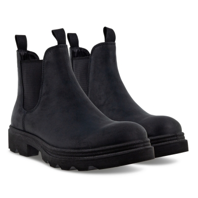 ECCO Stiefelette Grainer Chelsea Boot (Veloursleder, wasserabweisend) schwarz Herren