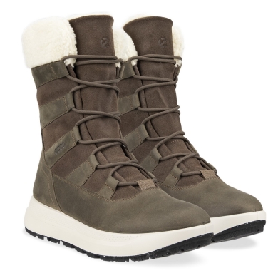 ECCO Winterstiefel Solice Boot High (Nubukleder, Primaloft®-Bio-Isolierung) dunkelbraun Damen