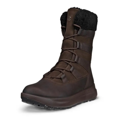 ECCO Winterstiefel Solice Boot High (Nubukleder, Primaloft®-Bio-Isolierung) mochabraun Damen