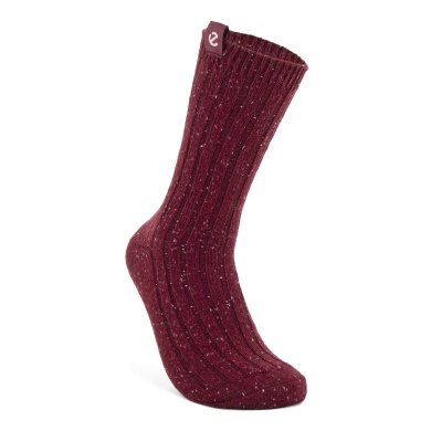 ECCO Tagessocke Hygge Ribbed Mid Cut - weinrot - 1 Paar