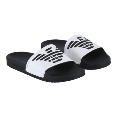 Emporio Armani Badeschuhe Sliders schwarz/weiss Herren