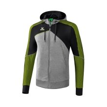 Erima Kapuzenjacke Premium One 2.0 grau/schwarz/grün Kinder