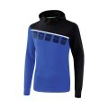 Erima Hoodie 5-C 2019 blau/schwarz/weiss Herren