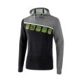 Erima Kapuzenpullover Hoodie 5C schwarz/grau Kinder