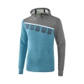 Erima Kapuzenpullover Hoodie 5C hellblau/grau Kinder