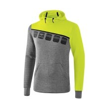 Erima Kapuzenpullover Hoodie 5C grau/grün Kinder