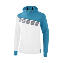 Erima Kapuzenpullover Hoodie 5C weiss/hellblau Kinder