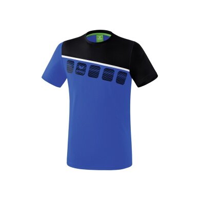 Erima Sport-Tshirt 5C (100% Polyester) blau/schwarz Herren