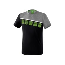 Erima Sport-Tshirt 5C (100% Polyester) schwarz/grau Herren