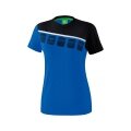 Erima Sport-Shirt 5C (100% Polyester) royalblau/schwarz Damen