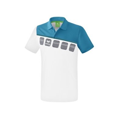 Erima Spprt-Polo 5C (100% Polyester) weiss/hellblau Herren