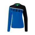 Erima Sport-Langarmshirt 5C (100% Polyester) royalblau/schwarz Damen