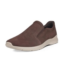 ECCO Sneaker Irving Slip On (Vollnarbenleder und Yak-Nubukleder) braun Herren