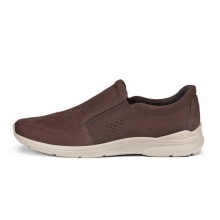 ECCO Sneaker Irving Slip On (Vollnarbenleder und Yak-Nubukleder) braun Herren