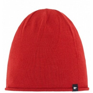 Eisbär Mütze (Beanie) Merinowolle Oversize Pulse rot Herren