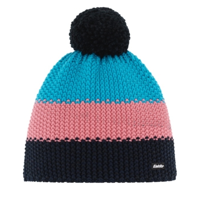 Eisbär Wintermütze Star mit Bommel (Pompon) pink/blau - 1 Stück