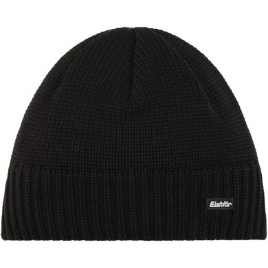 Eisbär Wintermütze (Beanie) Trop Strickmuster Merinowolle schwarz Herren