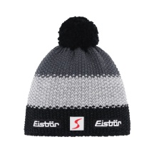 Eisbär Wintermütze (Bommel) Star Pompon SP grau/schwarz Herren