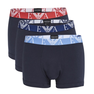 Emporio Armani Unterwäsche Boxershorts Trunk Stretch Cotton marineblau Herren - 3 Stück