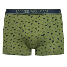 Emporio Armani Unterwäsche Boxershorts Trunk Cotton dunkelblau/grün gemustert Herren - 3 Stück