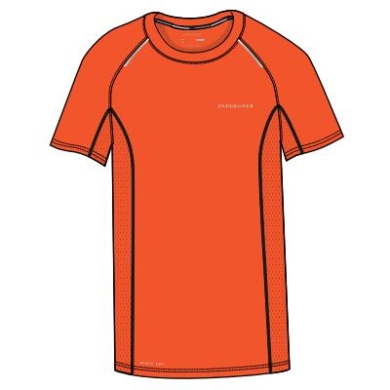 Endurance Sport-Tshirt Lasse - atmungsaktiv, reflektierende Elemente - feuerrot Herren