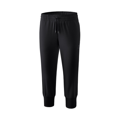 Erima Traininghose 3/4 Pant (100% Polyester, seitliche Reißverschlusstaschen) schwarz Damen