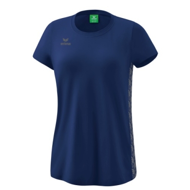 Erima Freizeit-Shirt Essential Team - weicher Baumwollmix, klassischer Schnitt - navyblau/grau Damen