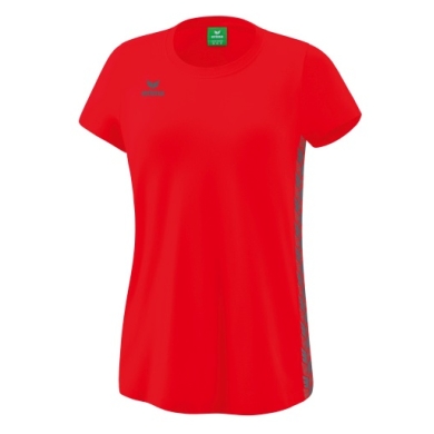 Erima Freizeit-Shirt Essential Team - weicher Baumwollmix, klassischer Schnitt - rot/grau Damen