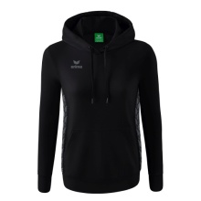 Erima Kapuzenpullover Essential Team (weiche Baumwolle, Rippbündchen) schwarz/grau Damen