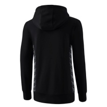 Erima Kapuzenpullover Essential Team (weiche Baumwolle, Rippbündchen) schwarz/grau Damen