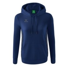 Erima Kapuzenpullover Essential Team (weiche Baumwolle, Rippbündchen) navyblau/grau Damen