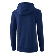 Erima Kapuzenpullover Essential Team (weiche Baumwolle, Rippbündchen) navyblau/grau Damen