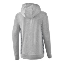 Erima Kapuzenpullover Essential Team (weiche Baumwolle, Rippbündchen) hellgrau/grau Damen