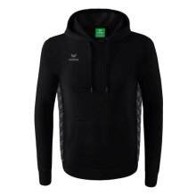 Erima Kapuzenpullover Essential Team Kapuzensweat (weiche Baumwolle, Rippbündchen) schwarz/grau Jungen