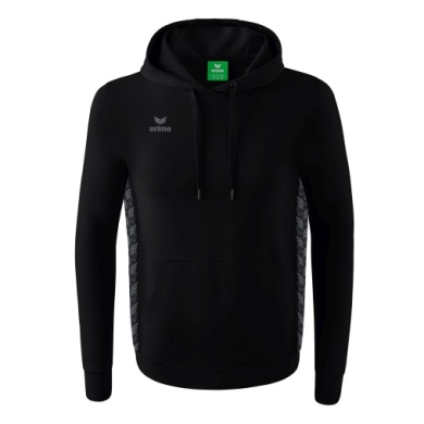 Erima Kapuzenpullover Essential Team Kapuzensweat (weiche Baumwolle, Rippbündchen) schwarz/grau Jungen