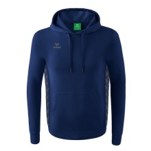 Erima Kapuzenpullover Essential Team Kapuzensweat (weiche Baumwolle, Rippbündchen) navyblau/grau Jungen