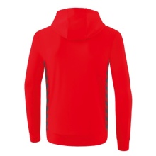 Erima Kapuzenpullover Essential Team Kapuzensweat (weiche Baumwolle, Rippbündchen) rot/grau Jungen