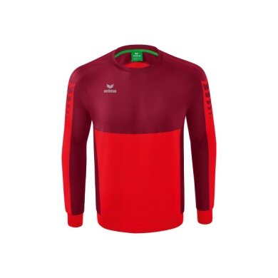 Erima Sport-Langarmshirt Six Wings Sweatshirt (Baumwollmix, funktionell) rot/bordeaux Herren